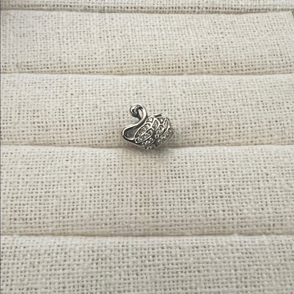 Crystal cz swan charm